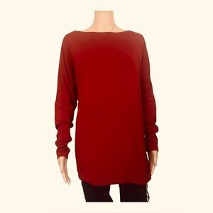 Liyohon vintage casual oversized tight knit cardigan top L burgundy boxy flowy